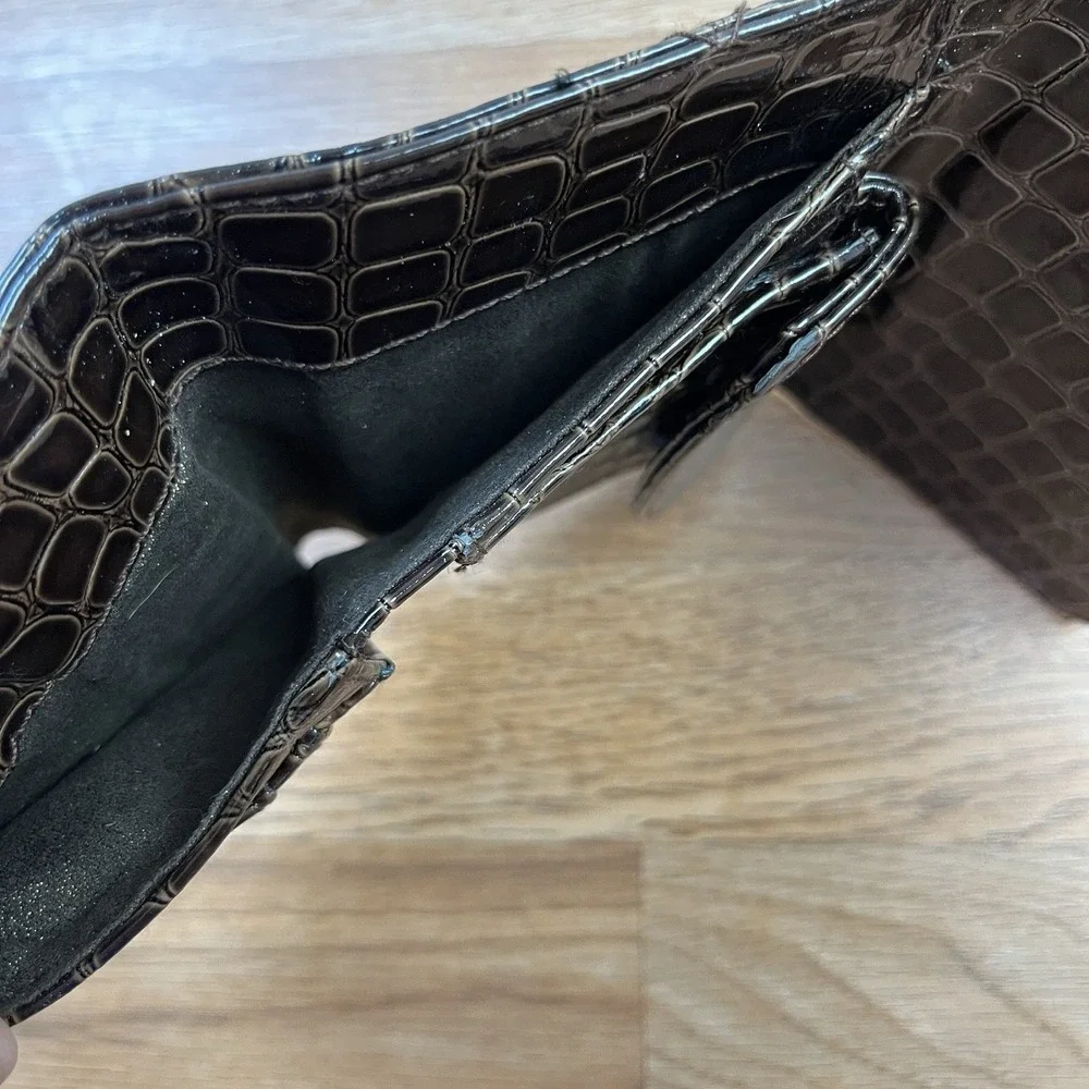 Mary Kay Purse with‎ Matching Wallet Brown Crocodile Pattern RARE